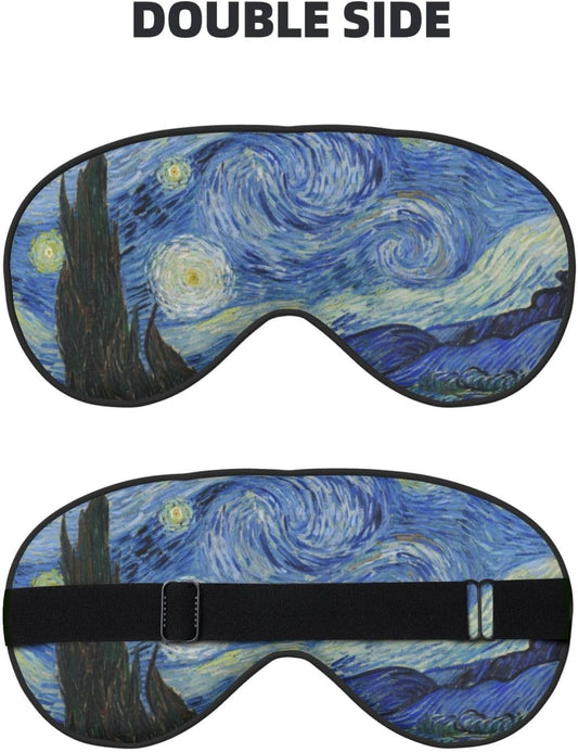 Starry Night Sleep Mask Eye Mask with Adjustable Strap Eye Sleep Shade Cover Blocks Light for Women Men Airplane Travel Nap