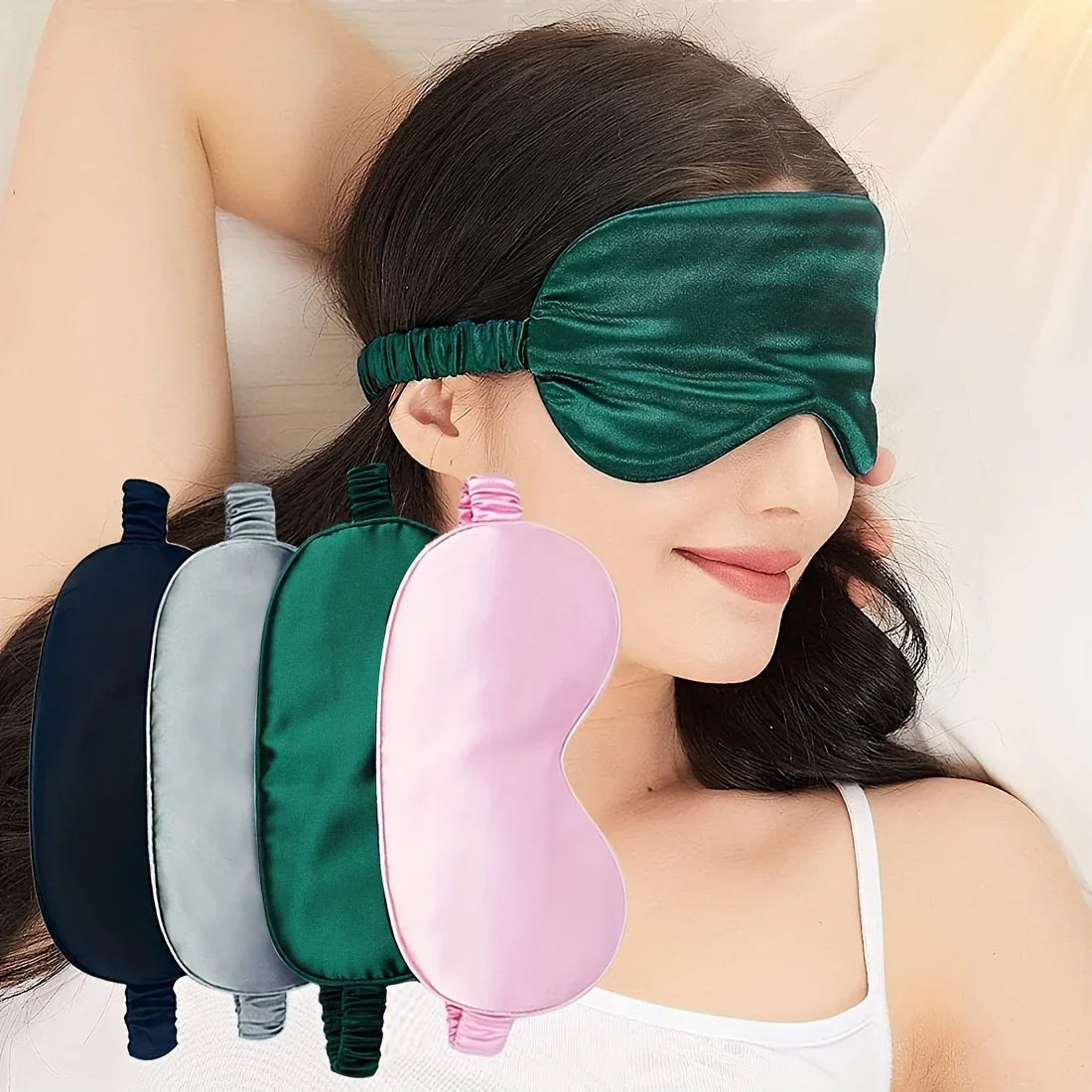 Blackout Eye Mask, Imitation Silk Sleep Eye Mask, Elastic Strap, Travel Nap Eyes Mask, Eye Protection Travel Eye Mask Help Sleep