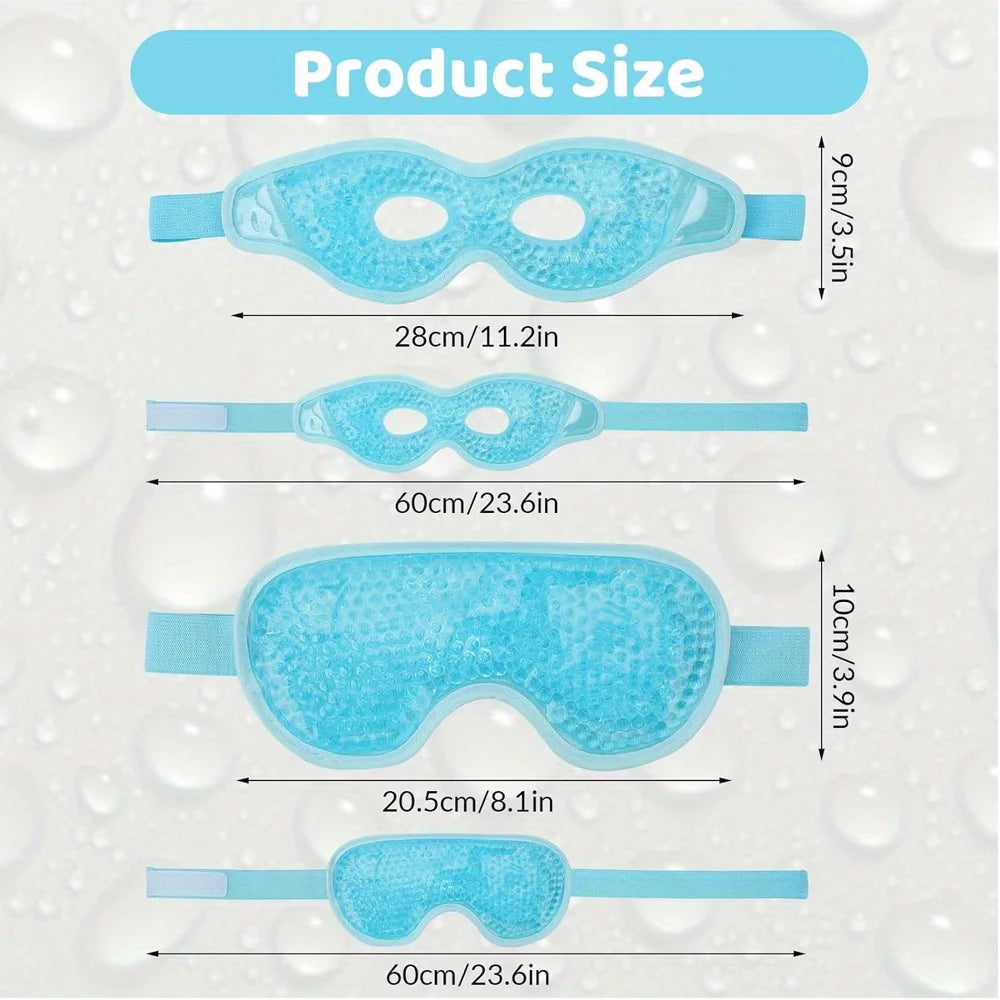 2Pcs/Set Gel Eye Mask Cooling Eye Mask for Dry Eyes Care Hot & Cold Eye Ice Pack Reusable Gel Sleep Mask Cold Eye Compress Mask