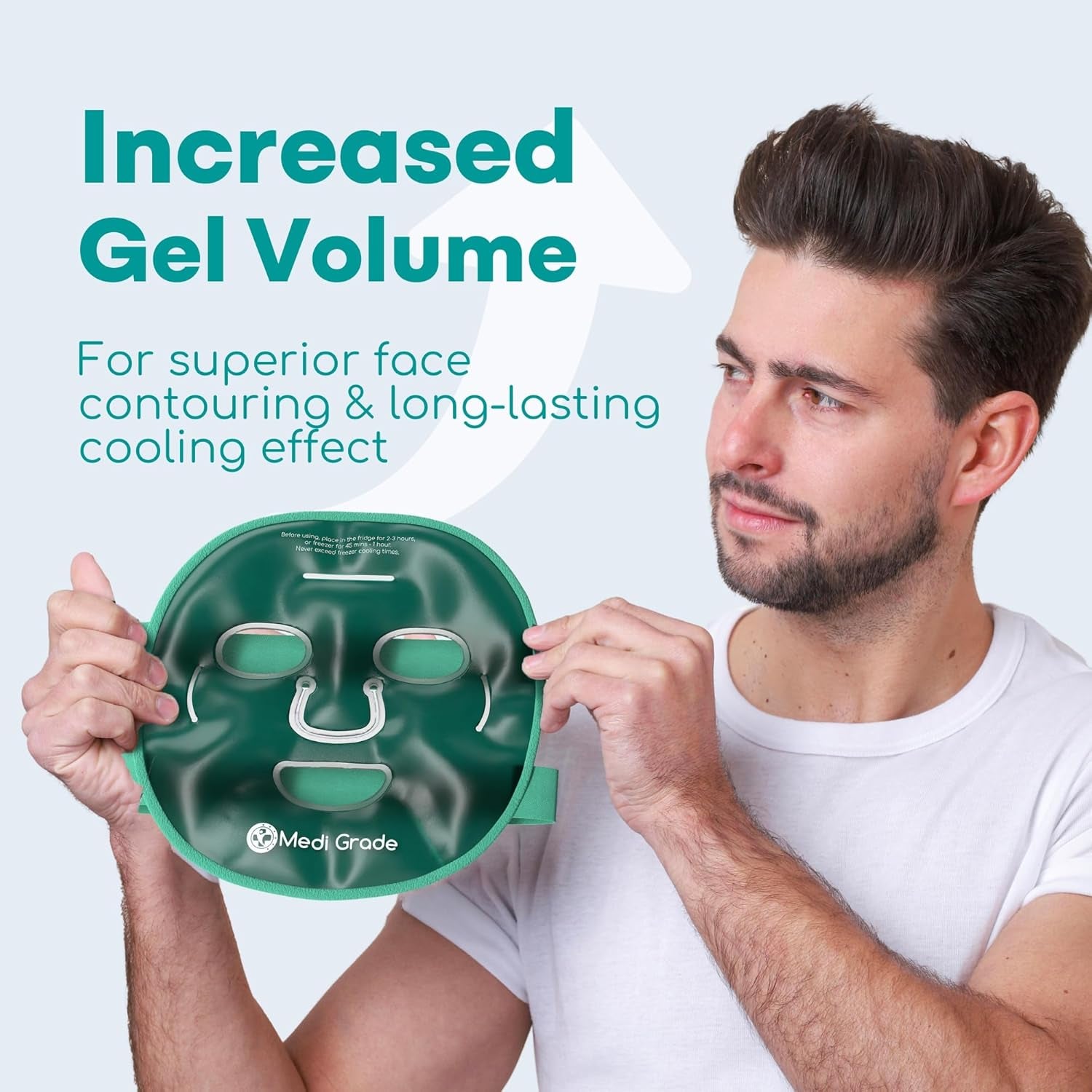 Cooling Ice Face Mask and Cooling Eye Mask for Puffy Eyes & Migraine Relief - Self Care Face Ice Pack with Chillgel Face Ice Mask Technology - Cooling Face Mask, Eye Pads and Bag