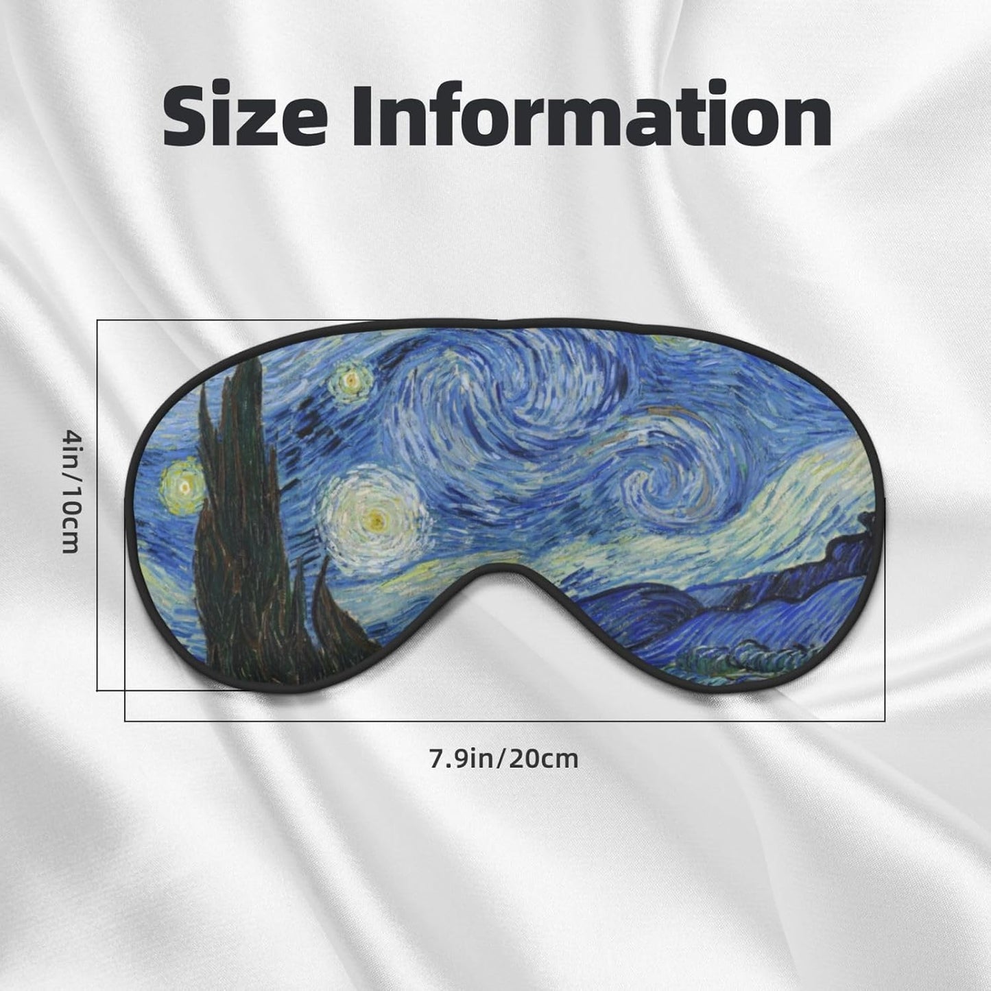 Starry Night Sleep Mask Eye Mask with Adjustable Strap Eye Sleep Shade Cover Blocks Light for Women Men Airplane Travel Nap
