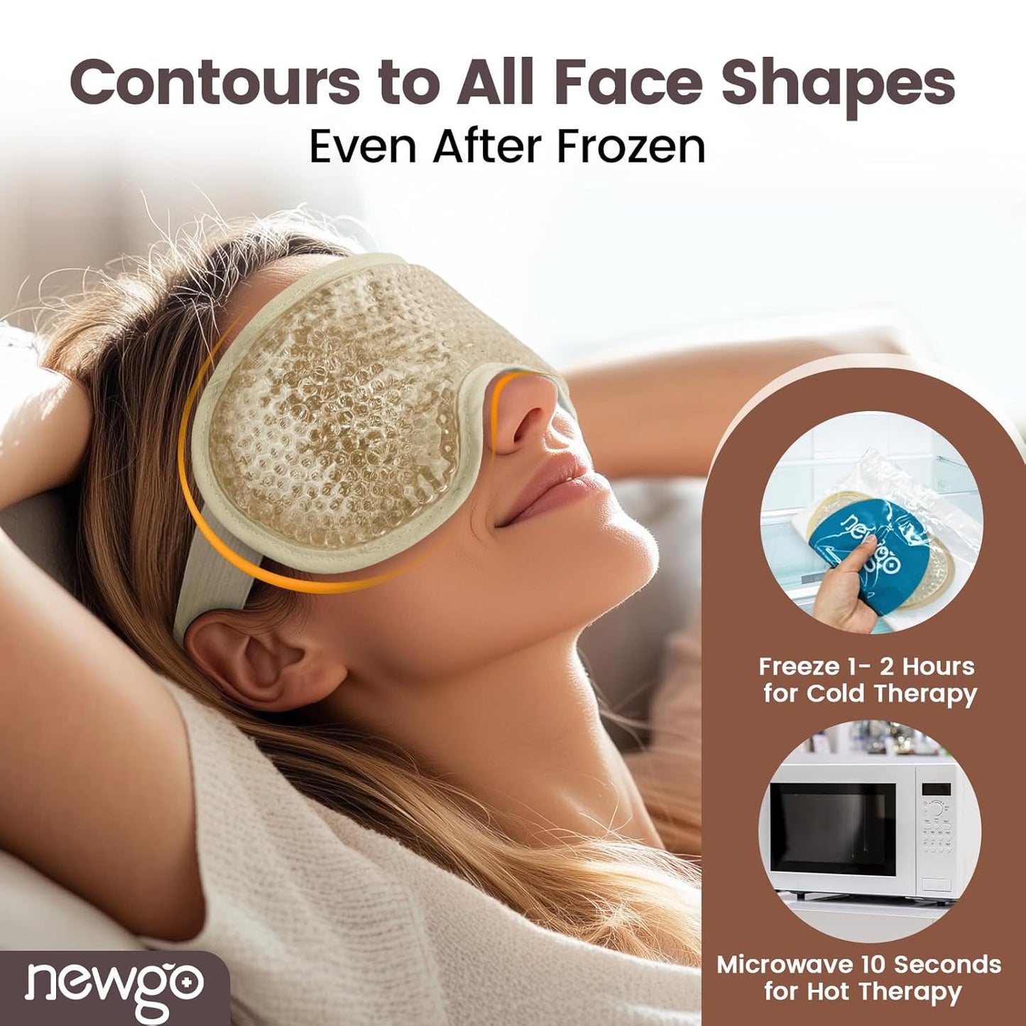 Cooling Eye Mask for Puffy Eyes, Cold Eye Mask Eye Ice Pack for after Eyes Surgery, Tension Stress Relief, Itchy Eyes, Headaches, Dark Circles - Champane
