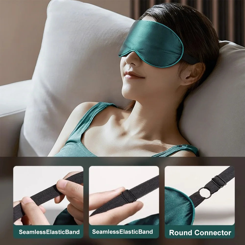 Blackout Eye Mask, Imitation Silk Sleep Eye Mask, Elastic Strap, Travel Nap Eyes Mask, Eye Protection Travel Eye Mask Help Sleep