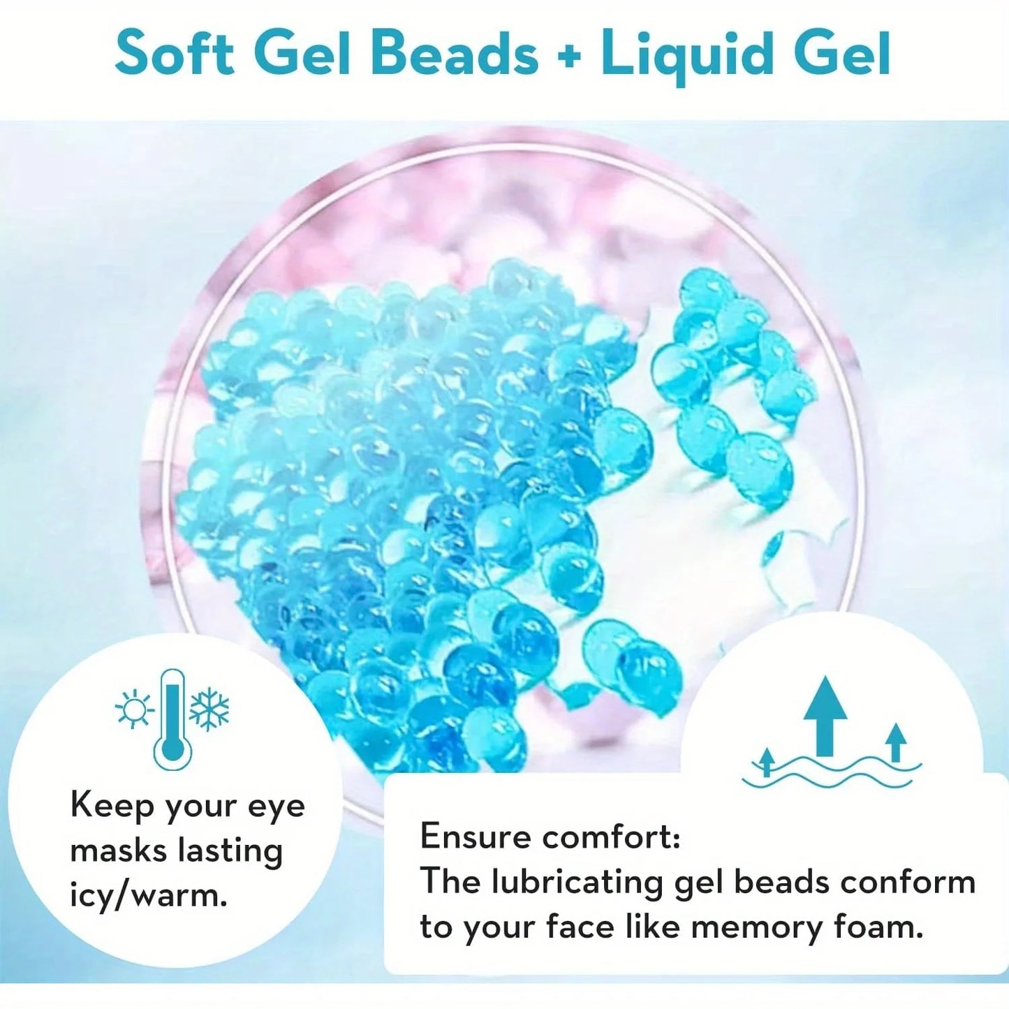 2Pcs/Set Gel Eye Mask Cooling Eye Mask for Dry Eyes Care Hot & Cold Eye Ice Pack Reusable Gel Sleep Mask Cold Eye Compress Mask