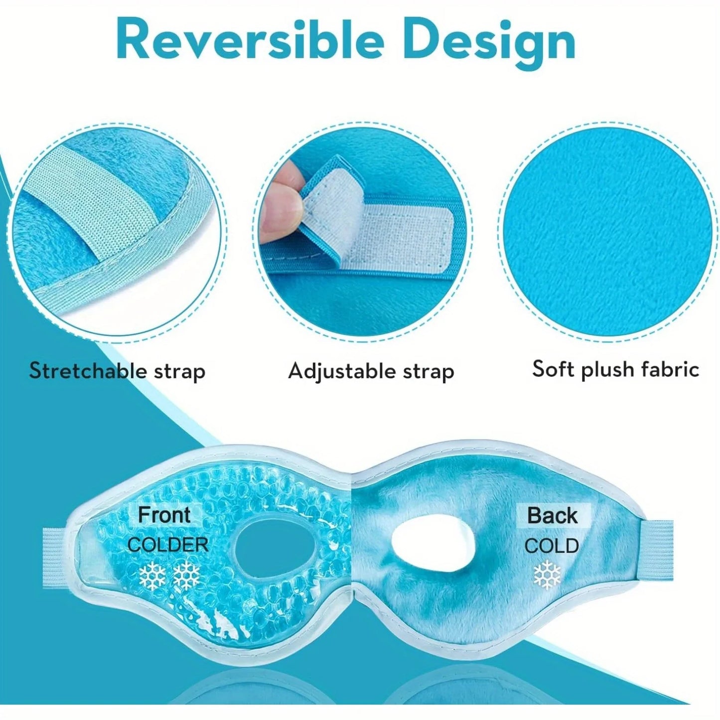 2Pcs/Set Gel Eye Mask Cooling Eye Mask for Dry Eyes Care Hot & Cold Eye Ice Pack Reusable Gel Sleep Mask Cold Eye Compress Mask