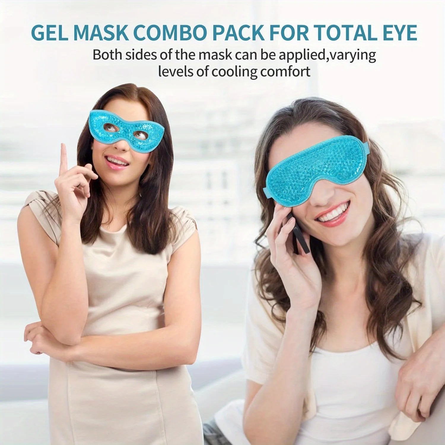 2Pcs/Set Gel Eye Mask Cooling Eye Mask for Dry Eyes Care Hot & Cold Eye Ice Pack Reusable Gel Sleep Mask Cold Eye Compress Mask