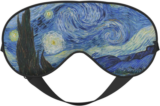Starry Night Sleep Mask Eye Mask with Adjustable Strap Eye Sleep Shade Cover Blocks Light for Women Men Airplane Travel Nap