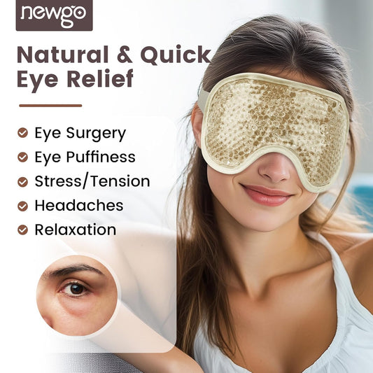 Cooling Eye Mask for Puffy Eyes, Cold Eye Mask Eye Ice Pack for after Eyes Surgery, Tension Stress Relief, Itchy Eyes, Headaches, Dark Circles - Champane
